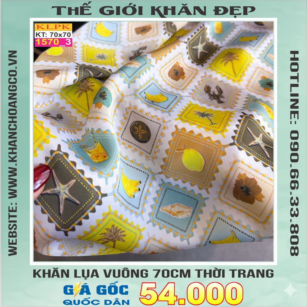Khăn Phụ Kiện Lụa Vuông 70cm - Thế Giới Khăn Đẹp C1022_3