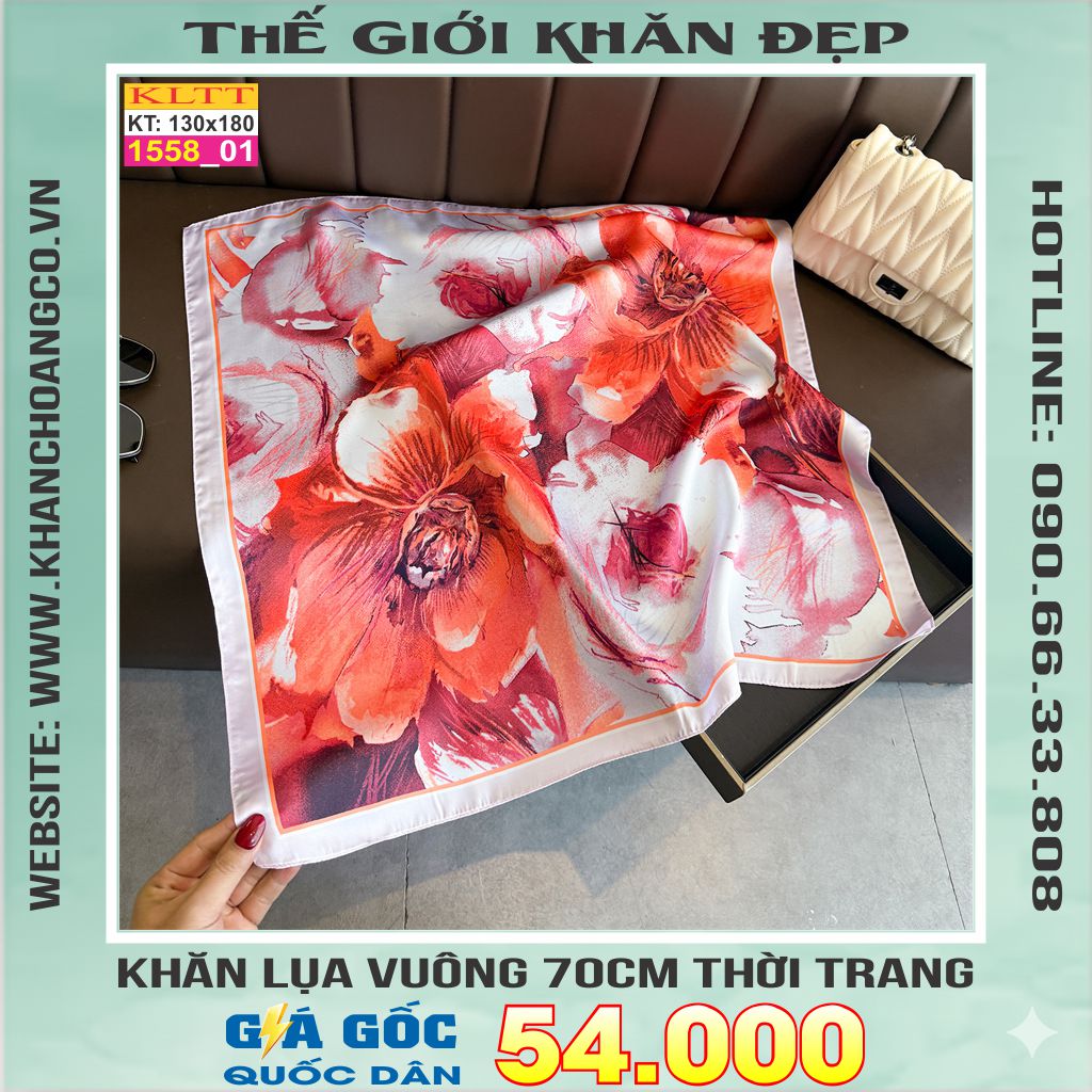 Khăn Phụ Kiện Lụa Vuông 70cm - Thế Giới Khăn Đẹp C1031_1