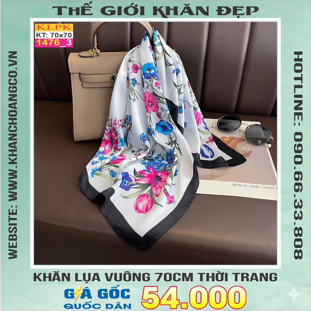 Khăn Phụ Kiện Lụa Vuông 70cm - Thế Giới Khăn Đẹp C1046_3