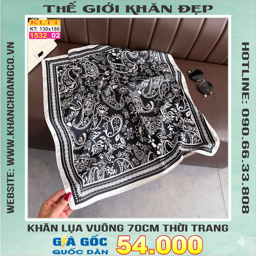 Khăn Phụ Kiện Lụa Vuông 70cm - Thế Giới Khăn Đẹp C1029_2