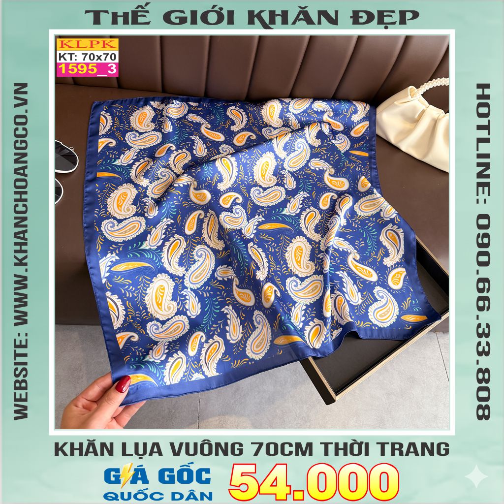 Khăn Phụ Kiện Lụa Vuông 70cm - Thế Giới Khăn Đẹp C1003_3