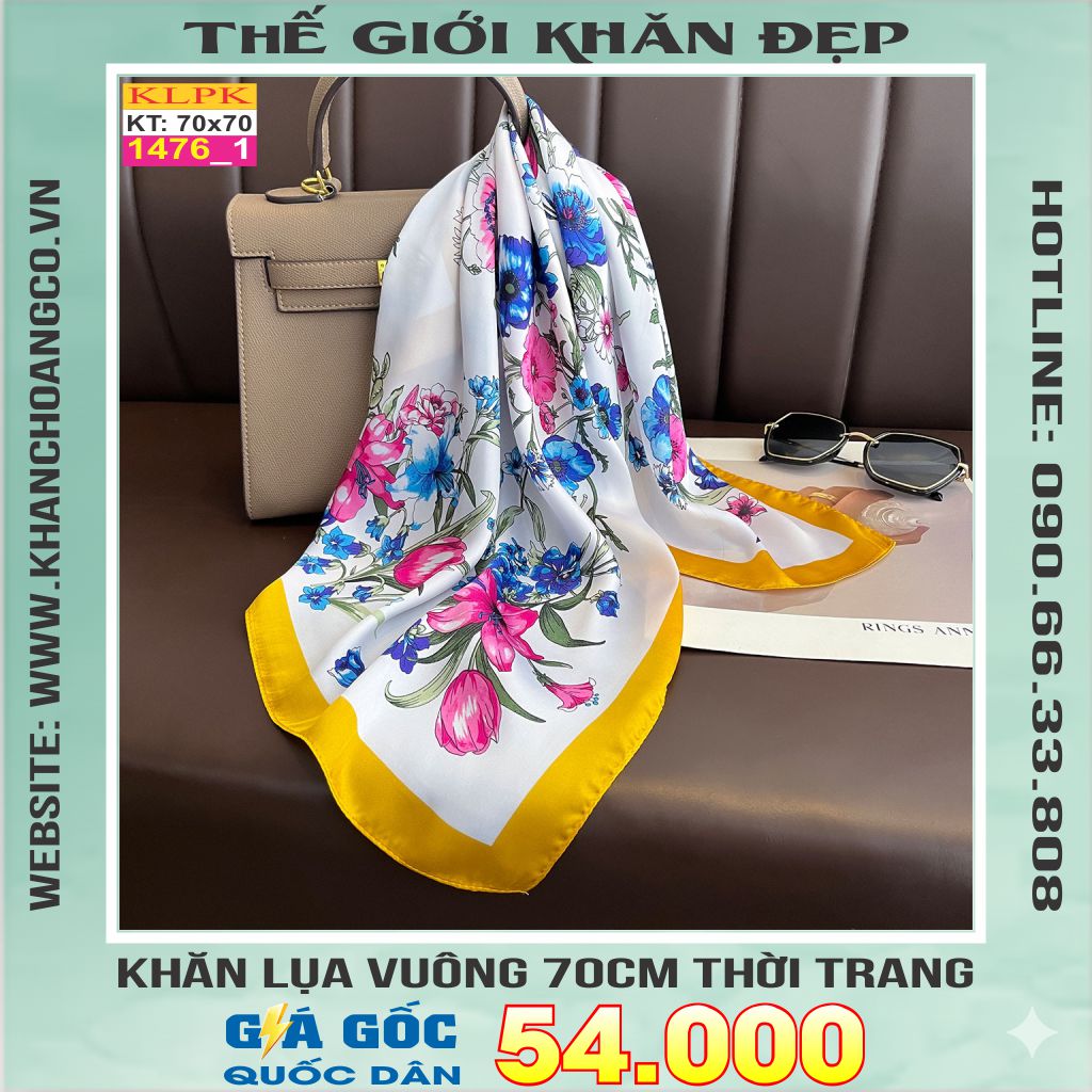 Khăn Phụ Kiện Lụa Vuông 70cm - Thế Giới Khăn Đẹp C1046_1