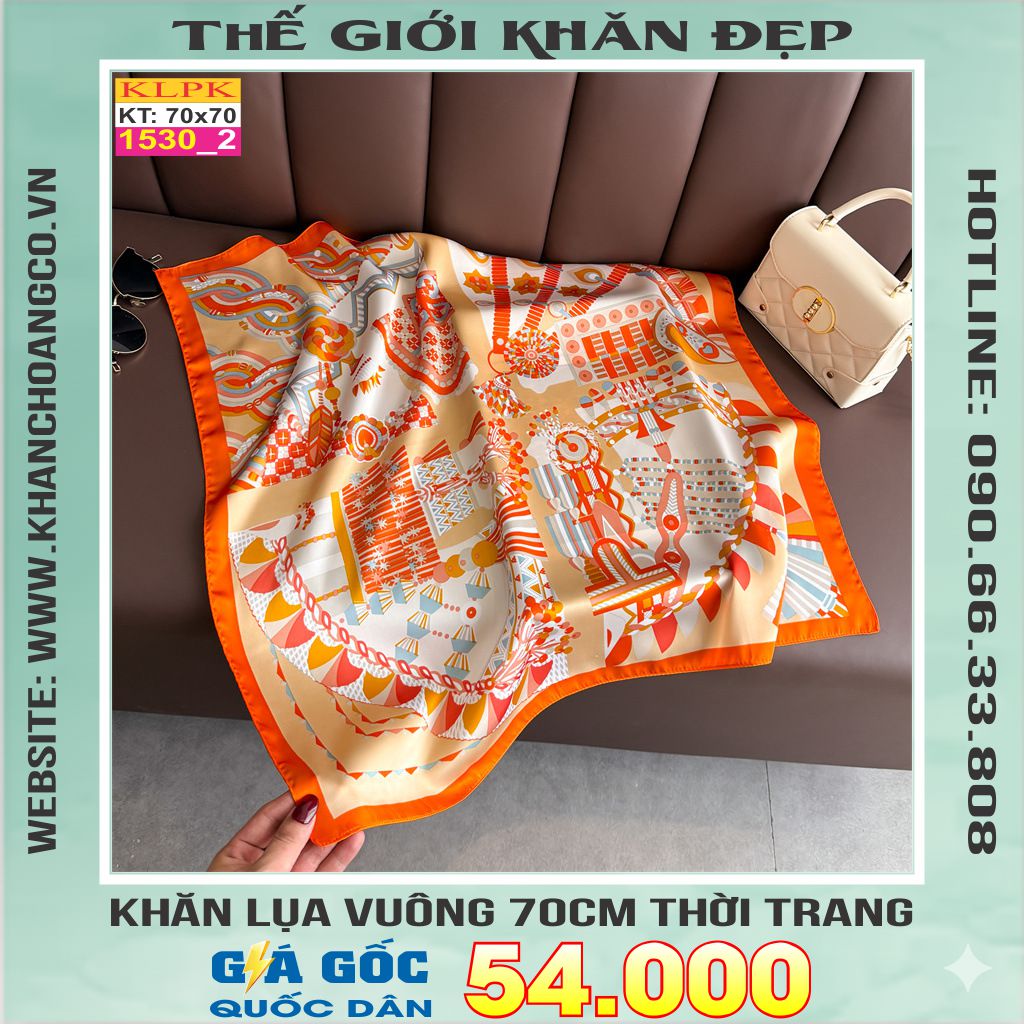 Khăn Phụ Kiện Lụa Vuông 70cm - Thế Giới Khăn Đẹp C1043_2