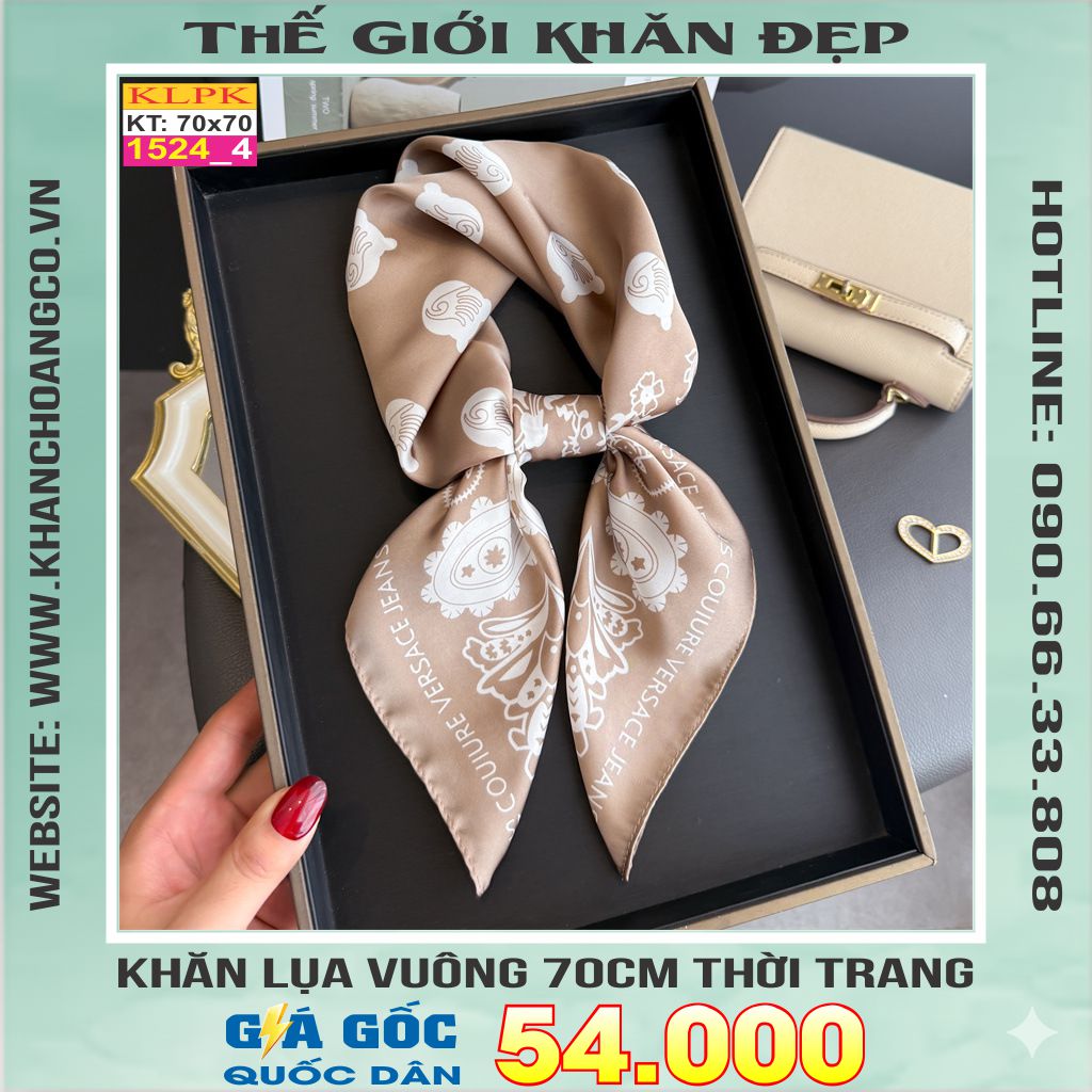 Khăn Phụ Kiện Lụa Vuông 70cm - Thế Giới Khăn Đẹp C1047_4
