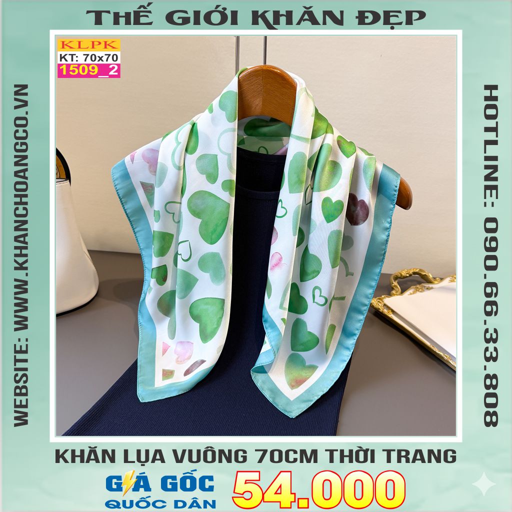 Khăn Phụ Kiện Lụa Vuông 70cm - Thế Giới Khăn Đẹp C1051_2