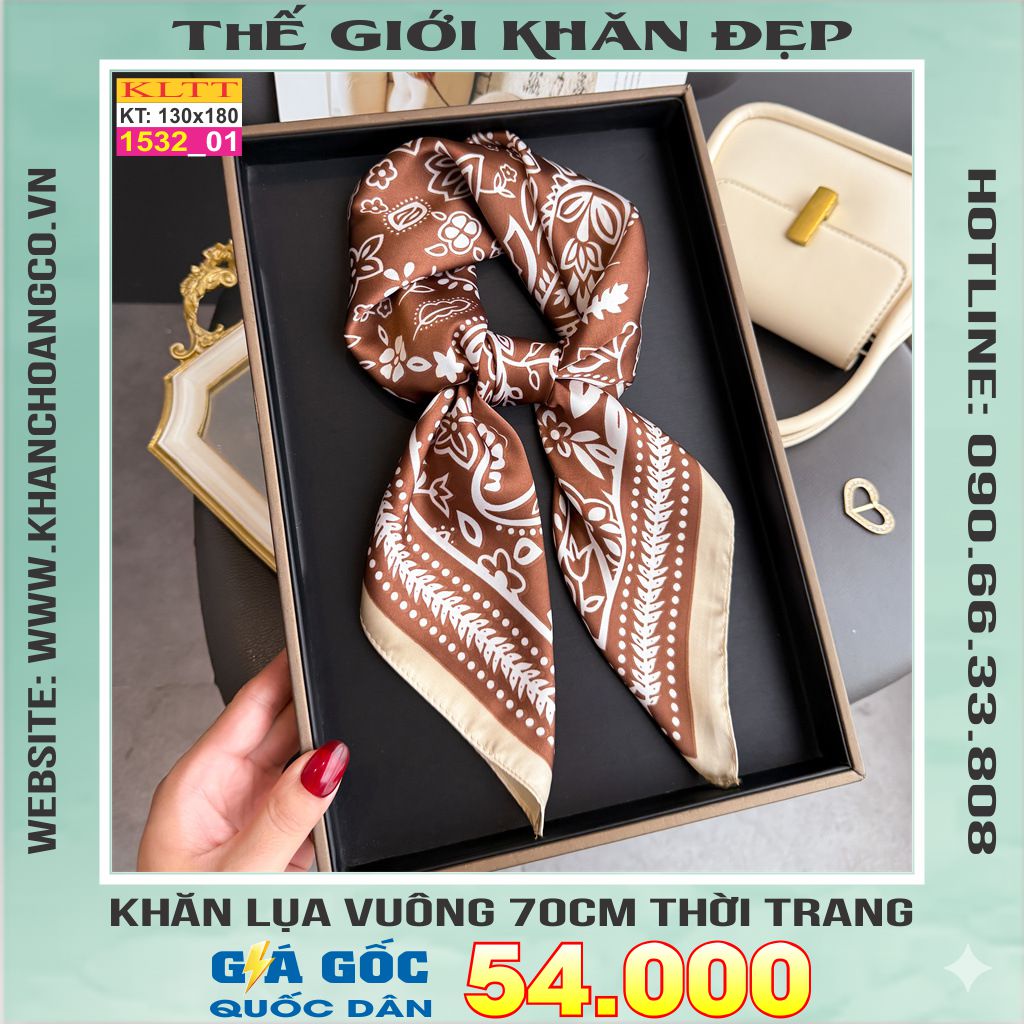Khăn Phụ Kiện Lụa Vuông 70cm - Thế Giới Khăn Đẹp C1029_1