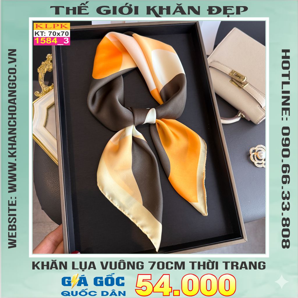 Khăn Phụ Kiện Lụa Vuông 70cm - Thế Giới Khăn Đẹp C1057_3