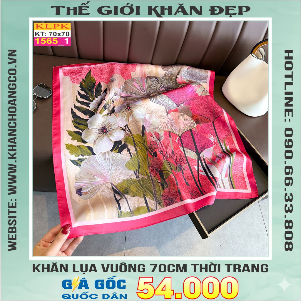 Khăn Phụ Kiện Lụa Vuông 70cm - Thế Giới Khăn Đẹp C1032_1