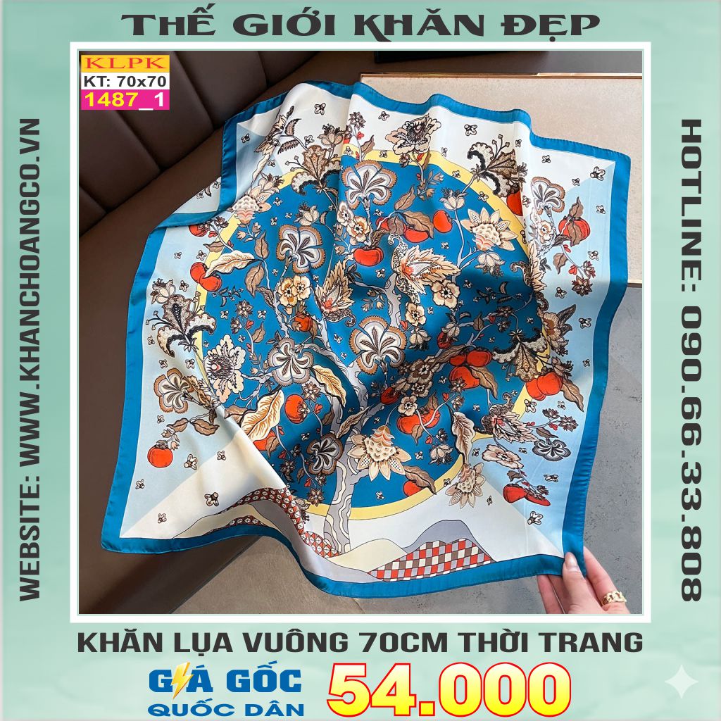 Khăn Phụ Kiện Lụa Vuông 70cm - Thế Giới Khăn Đẹp C1017_1