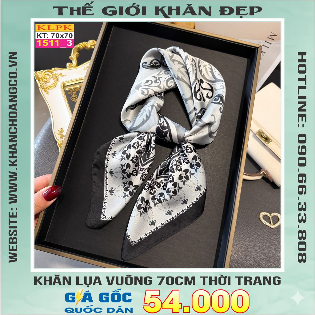Khăn Phụ Kiện Lụa Vuông 70cm - Thế Giới Khăn Đẹp C1038_3
