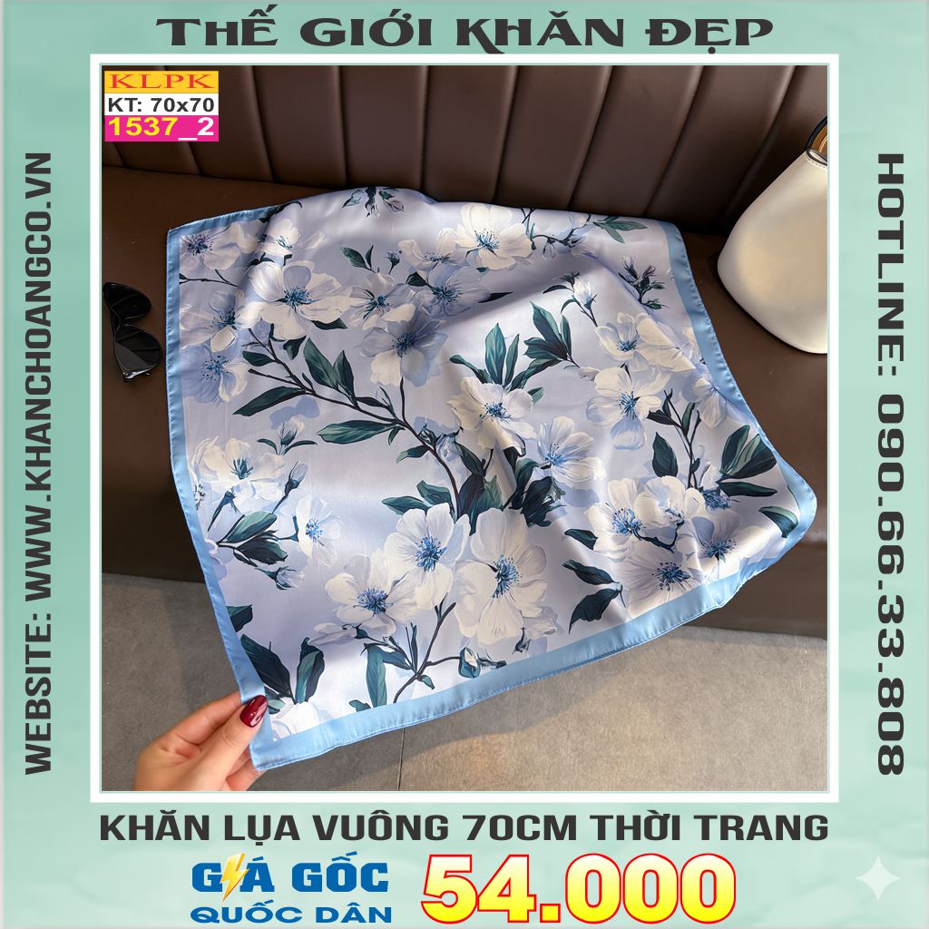 Khăn Phụ Kiện Lụa Vuông 70cm - Thế Giới Khăn Đẹp C1052_2