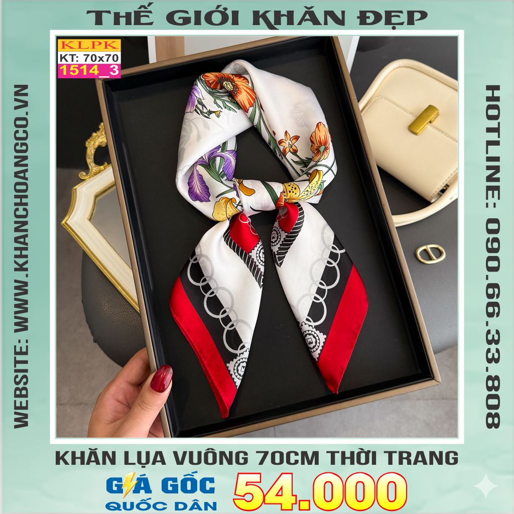 Khăn Phụ Kiện Lụa Vuông 70cm - Thế Giới Khăn Đẹp C1019_3