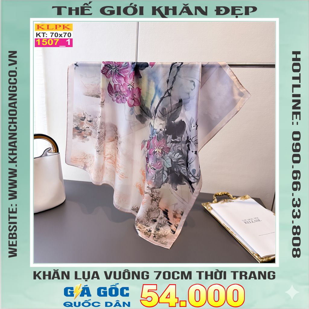 Khăn Phụ Kiện Lụa Vuông 70cm - Thế Giới Khăn Đẹp C1028_1