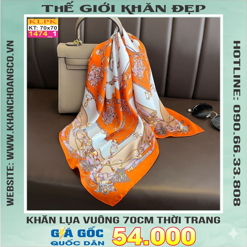 Khăn Phụ Kiện Lụa Vuông 70cm - Thế Giới Khăn Đẹp C1008_1