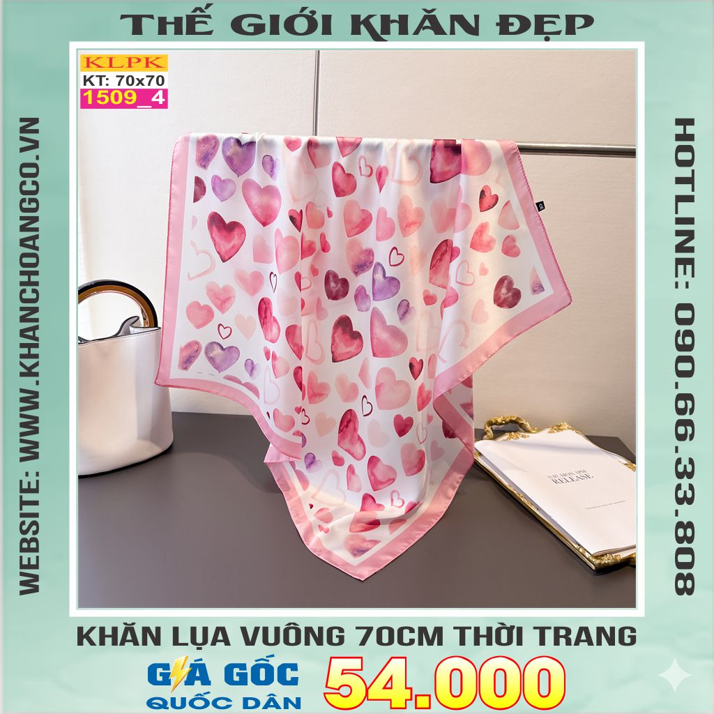 Khăn Phụ Kiện Lụa Vuông 70cm - Thế Giới Khăn Đẹp C1051_4