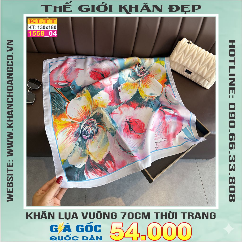 Khăn Phụ Kiện Lụa Vuông 70cm - Thế Giới Khăn Đẹp C1031_4