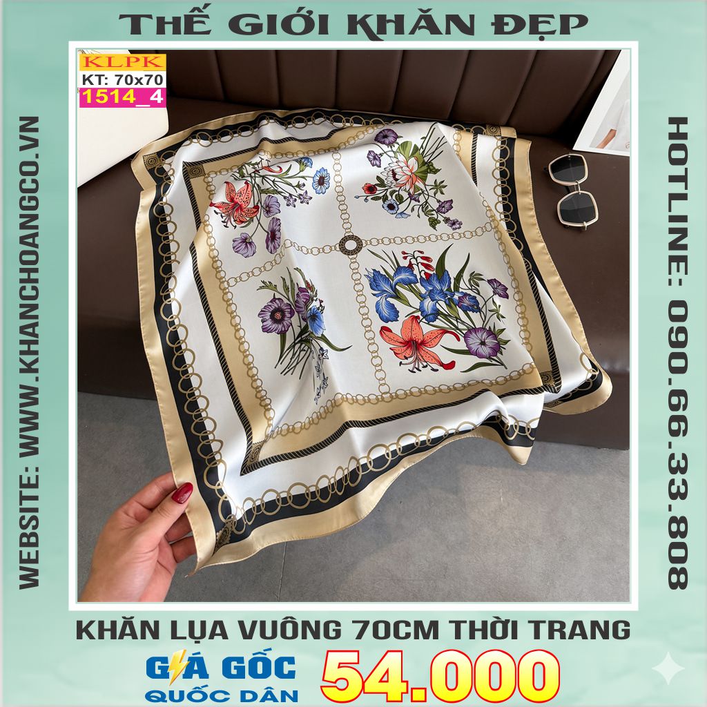 Khăn Phụ Kiện Lụa Vuông 70cm - Thế Giới Khăn Đẹp C1019_4