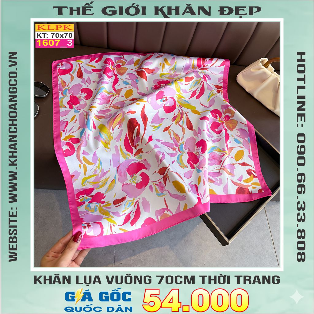 Khăn Phụ Kiện Lụa Vuông 70cm - Thế Giới Khăn Đẹp C1049_3