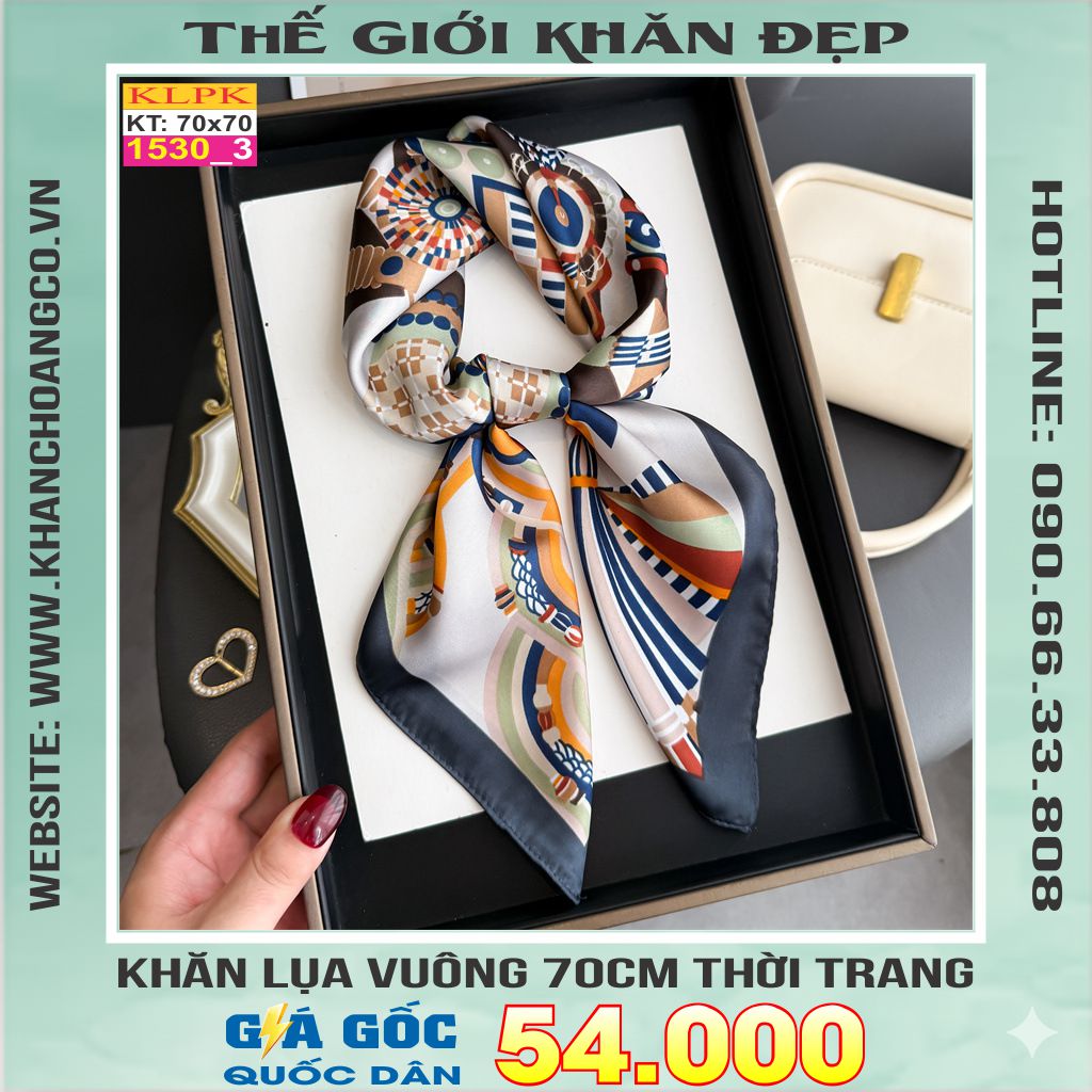 Khăn Phụ Kiện Lụa Vuông 70cm - Thế Giới Khăn Đẹp C1043_3