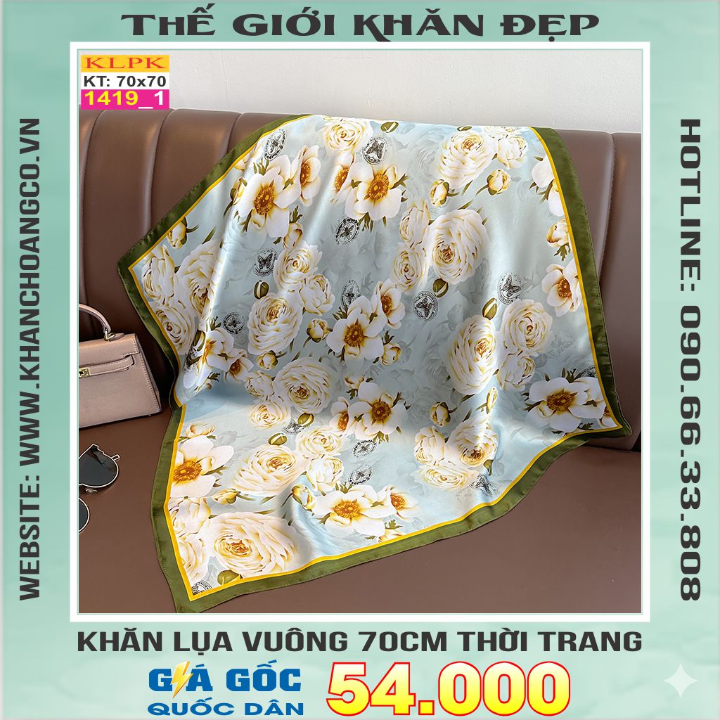 Khăn Phụ Kiện Lụa Vuông 70cm - Thế Giới Khăn Đẹp C1025_2