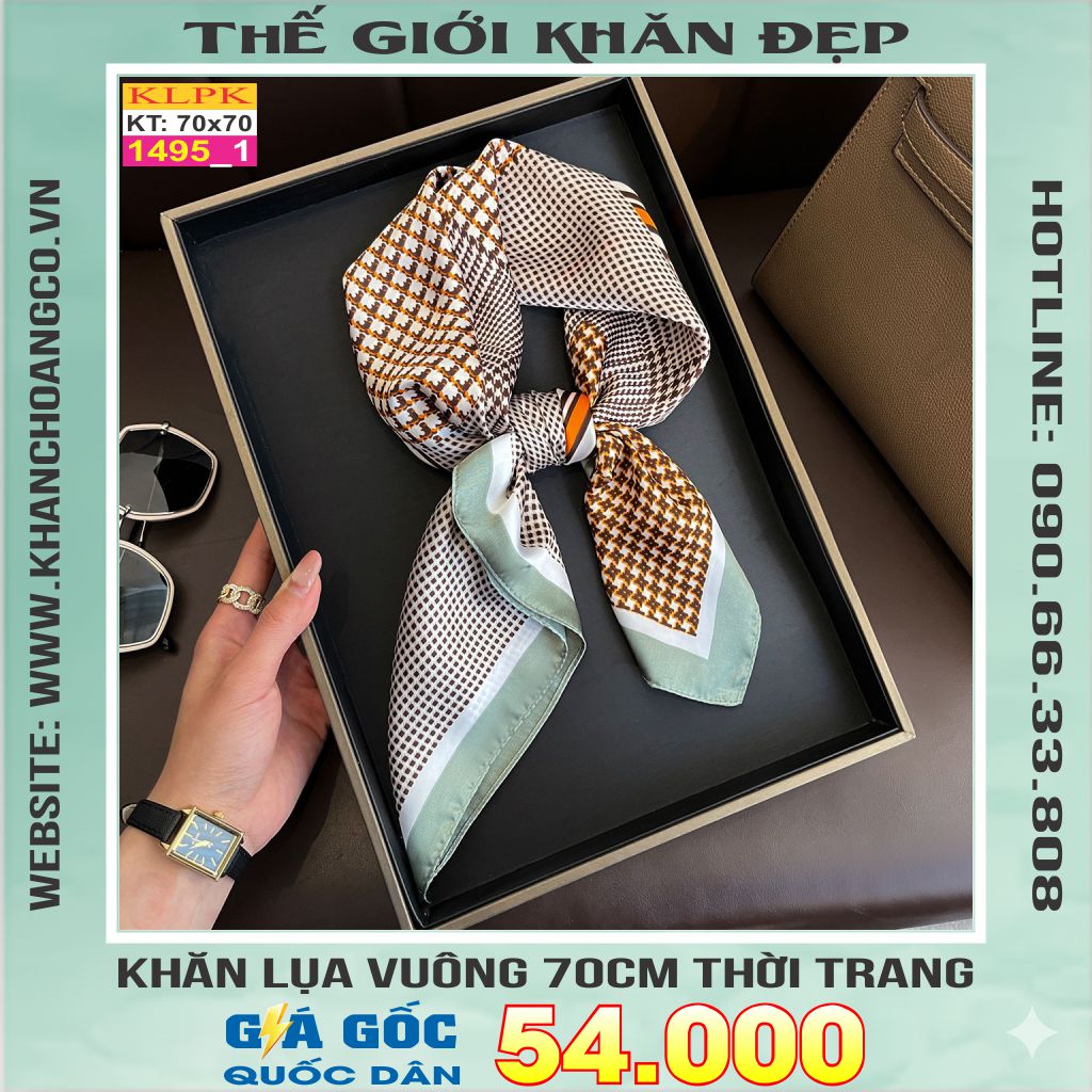 Khăn Phụ Kiện Lụa Vuông 70cm - Thế Giới Khăn Đẹp C1036_1