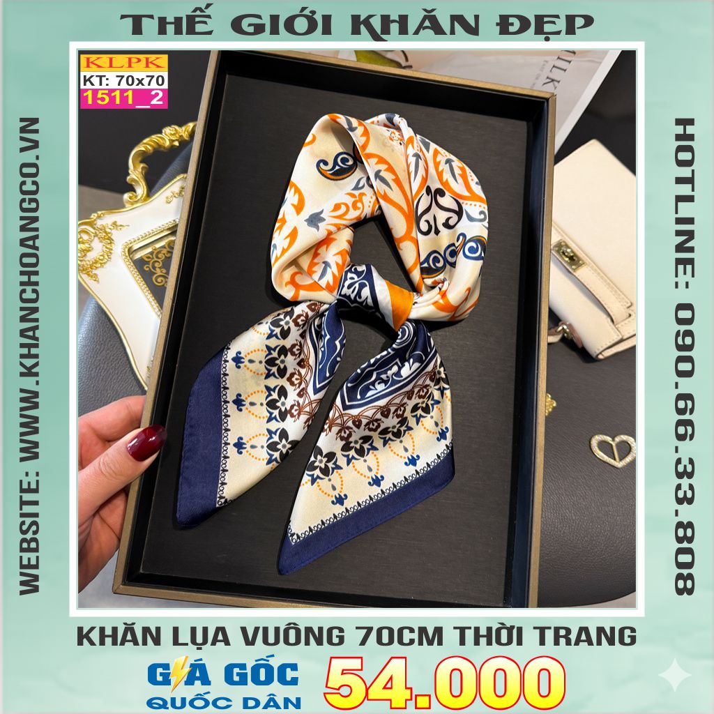 Khăn Phụ Kiện Lụa Vuông 70cm - Thế Giới Khăn Đẹp C1038_2