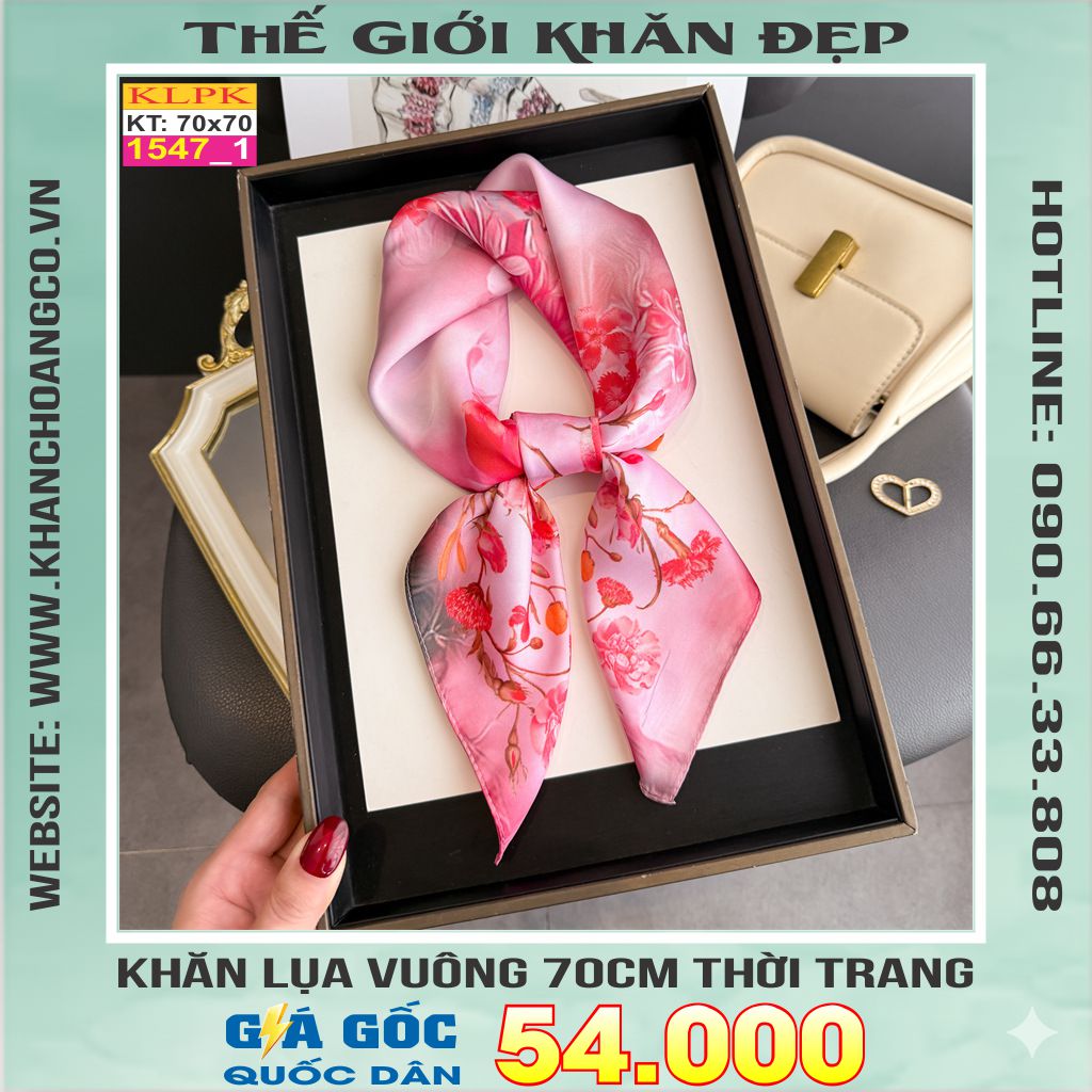 Khăn Phụ Kiện Lụa Vuông 70cm - Thế Giới Khăn Đẹp C1007_1