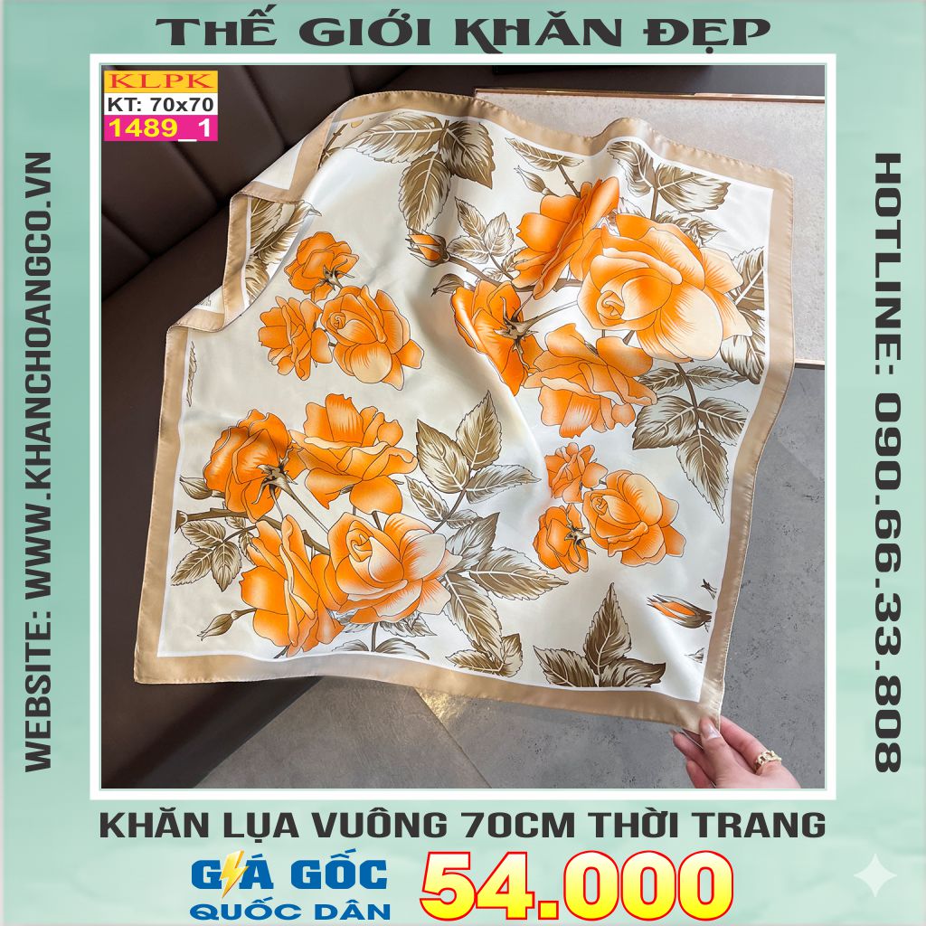 Khăn Phụ Kiện Lụa Vuông 70cm - Thế Giới Khăn Đẹp C1013_1