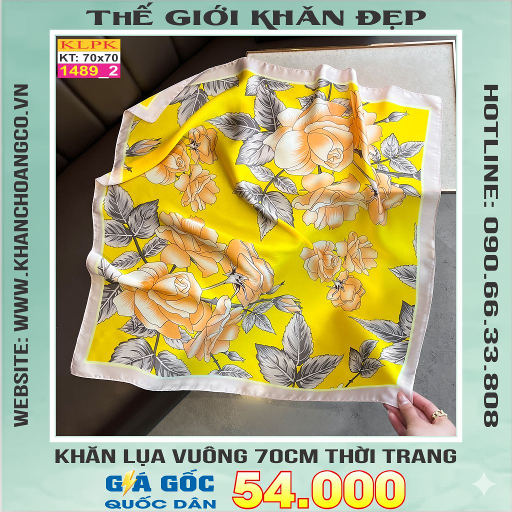 Khăn Phụ Kiện Lụa Vuông 70cm - Thế Giới Khăn Đẹp C1013_2