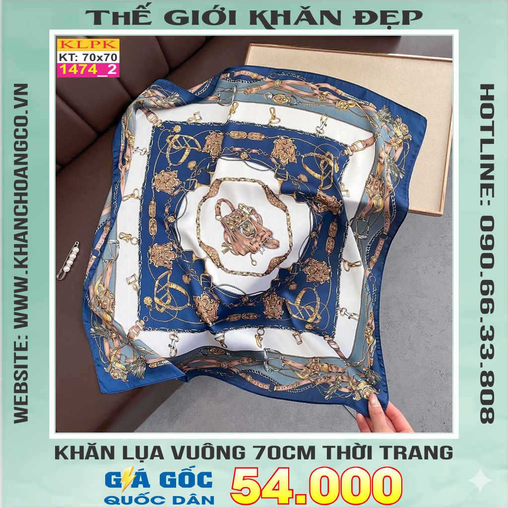 Khăn Phụ Kiện Lụa Vuông 70cm - Thế Giới Khăn Đẹp C1008_2
