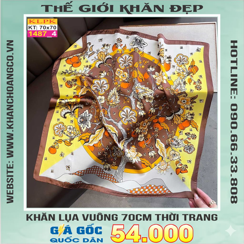 Khăn Phụ Kiện Lụa Vuông 70cm - Thế Giới Khăn Đẹp C1017_4