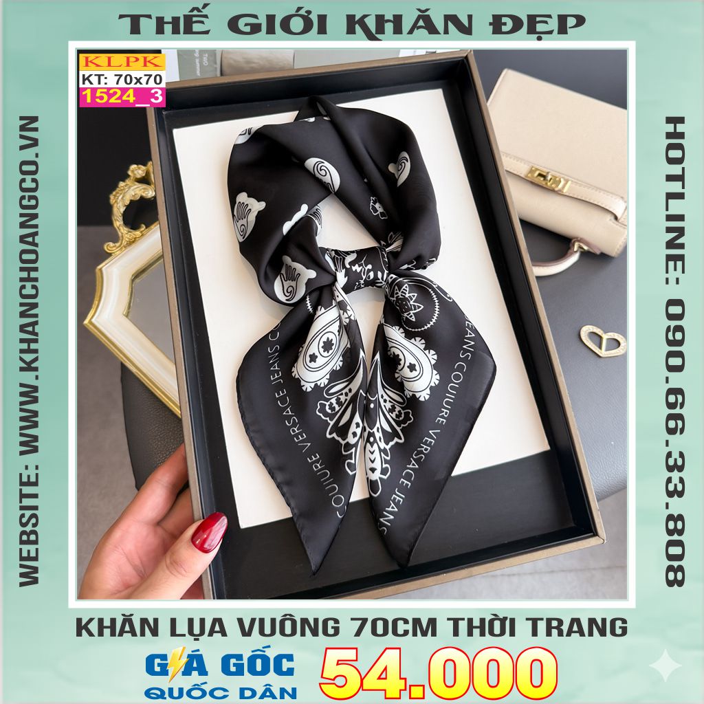 Khăn Phụ Kiện Lụa Vuông 70cm - Thế Giới Khăn Đẹp C1047_3
