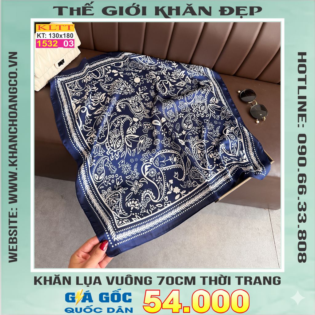 Khăn Phụ Kiện Lụa Vuông 70cm - Thế Giới Khăn Đẹp C1029_3