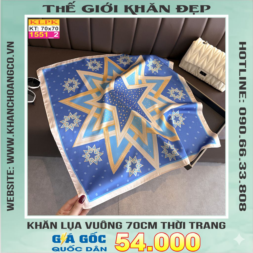 Khăn Phụ Kiện Lụa Vuông 70cm - Thế Giới Khăn Đẹp C1044_2
