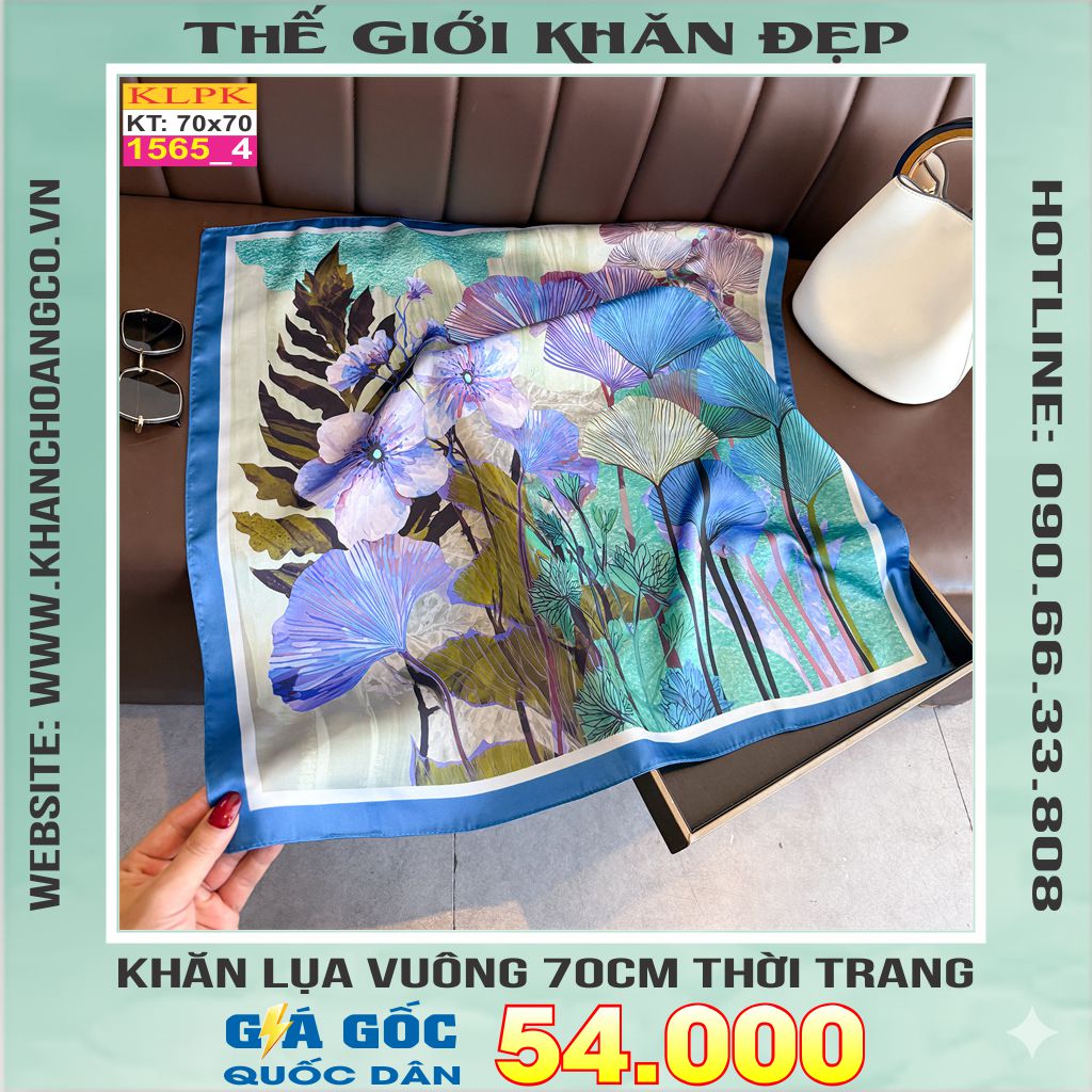 Khăn Phụ Kiện Lụa Vuông 70cm - Thế Giới Khăn Đẹp C1032_4