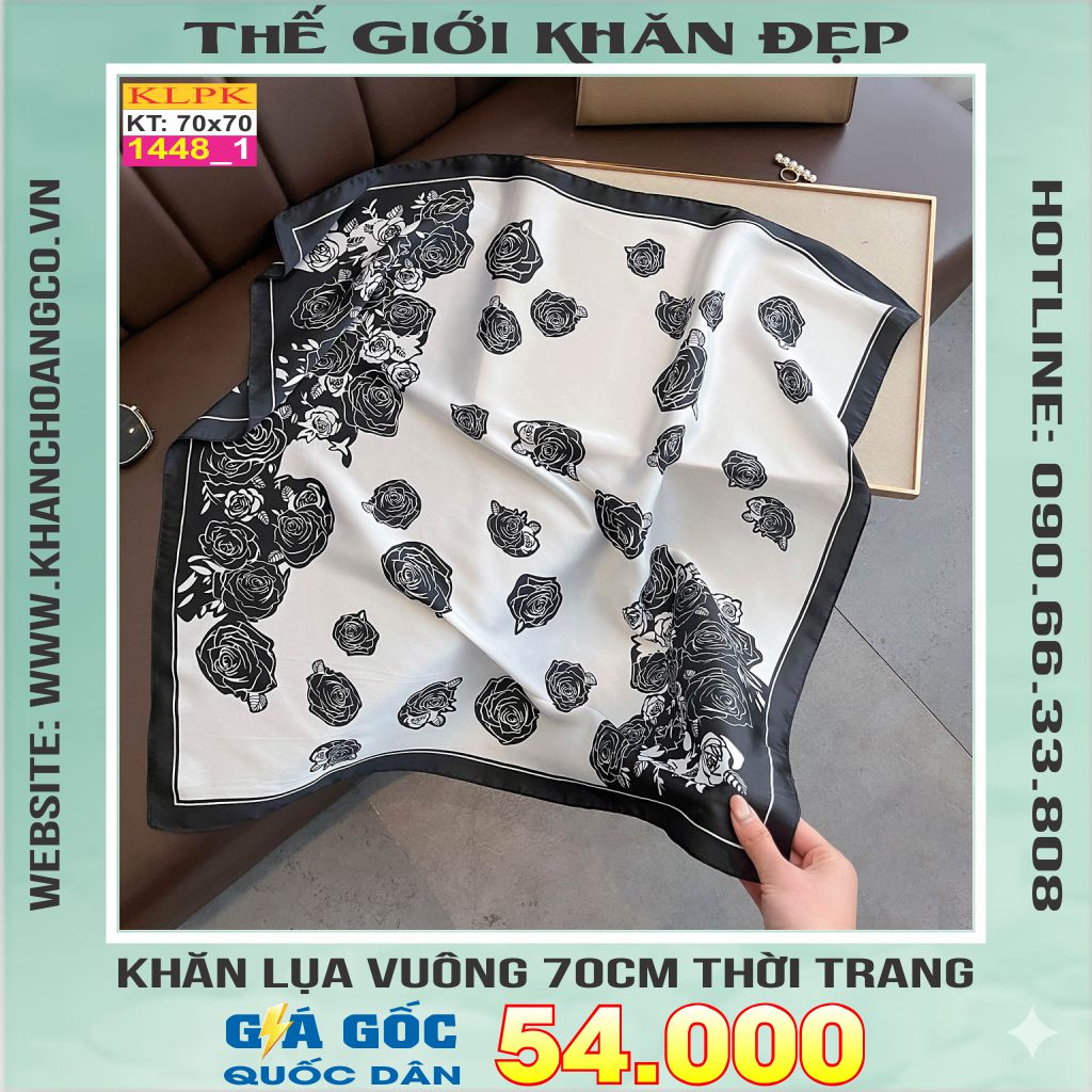 Khăn Phụ Kiện Lụa Vuông 70cm - Thế Giới Khăn Đẹp C1026_1