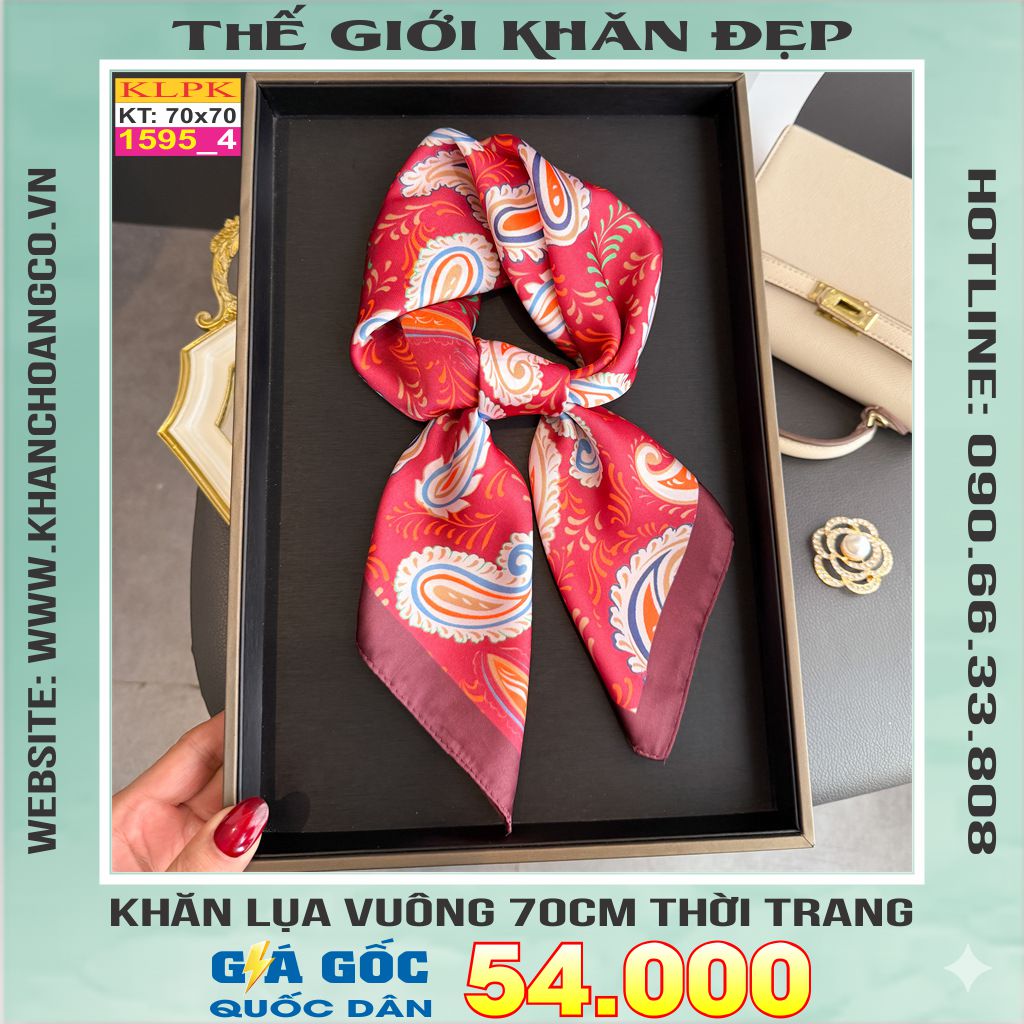 Khăn Phụ Kiện Lụa Vuông 70cm - Thế Giới Khăn Đẹp C1003_4