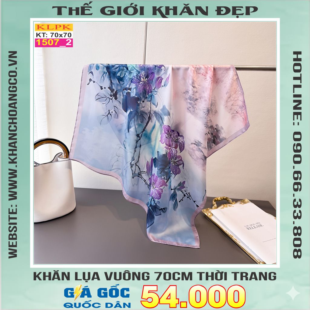 Khăn Phụ Kiện Lụa Vuông 70cm - Thế Giới Khăn Đẹp C1028_2