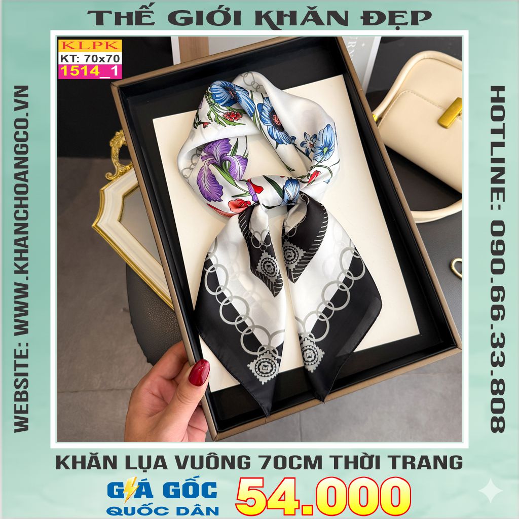 Khăn Phụ Kiện Lụa Vuông 70cm - Thế Giới Khăn Đẹp C1019_1