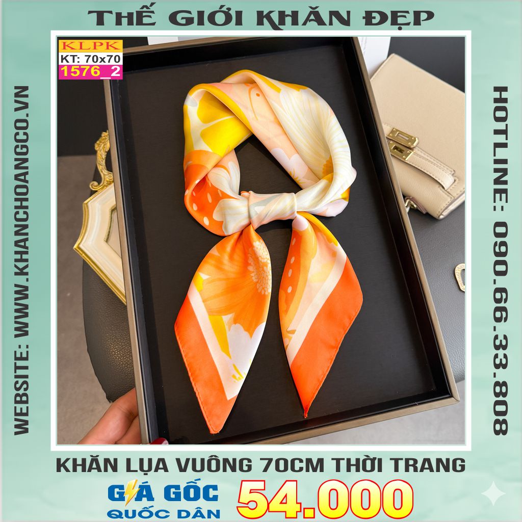 Khăn Phụ Kiện Lụa Vuông 70cm - Thế Giới Khăn Đẹp C1005_2