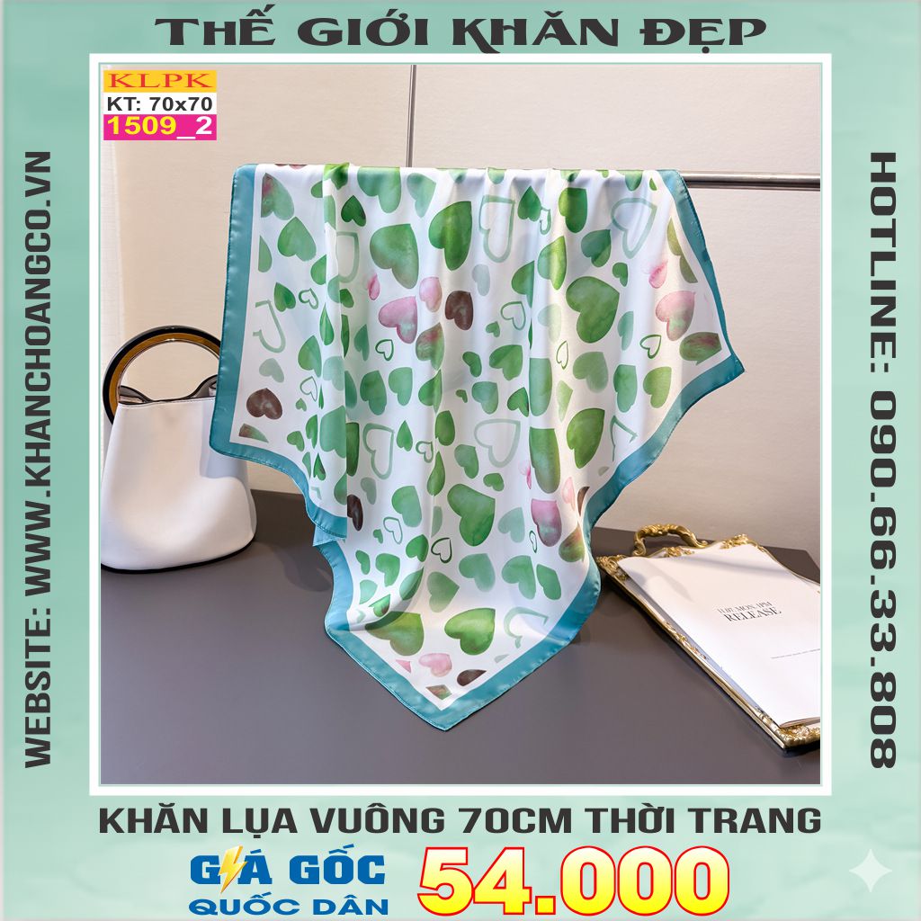 Khăn Phụ Kiện Lụa Vuông 70cm - Thế Giới Khăn Đẹp C1051_2