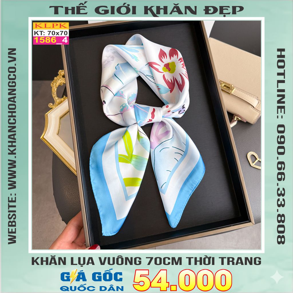 Khăn Phụ Kiện Lụa Vuông 70cm - Thế Giới Khăn Đẹp C1014_4