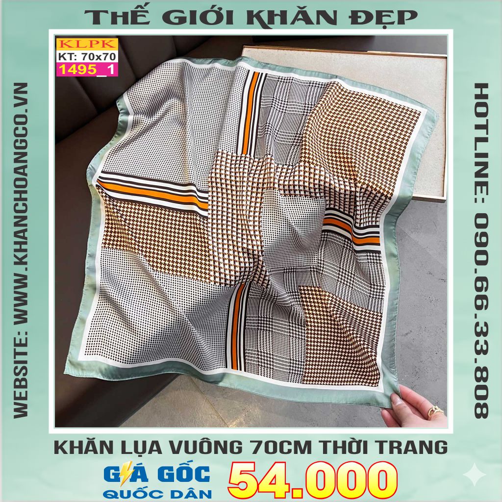 Khăn Phụ Kiện Lụa Vuông 70cm - Thế Giới Khăn Đẹp C1036_1