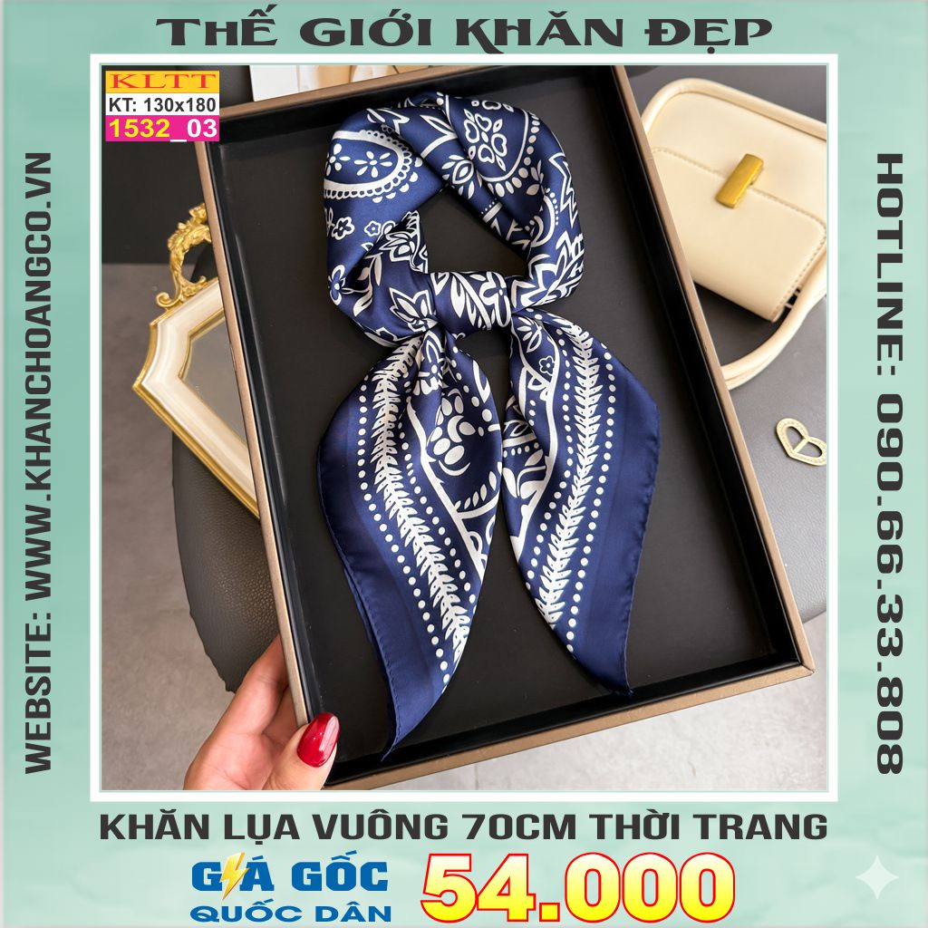 Khăn Phụ Kiện Lụa Vuông 70cm - Thế Giới Khăn Đẹp C1029_3