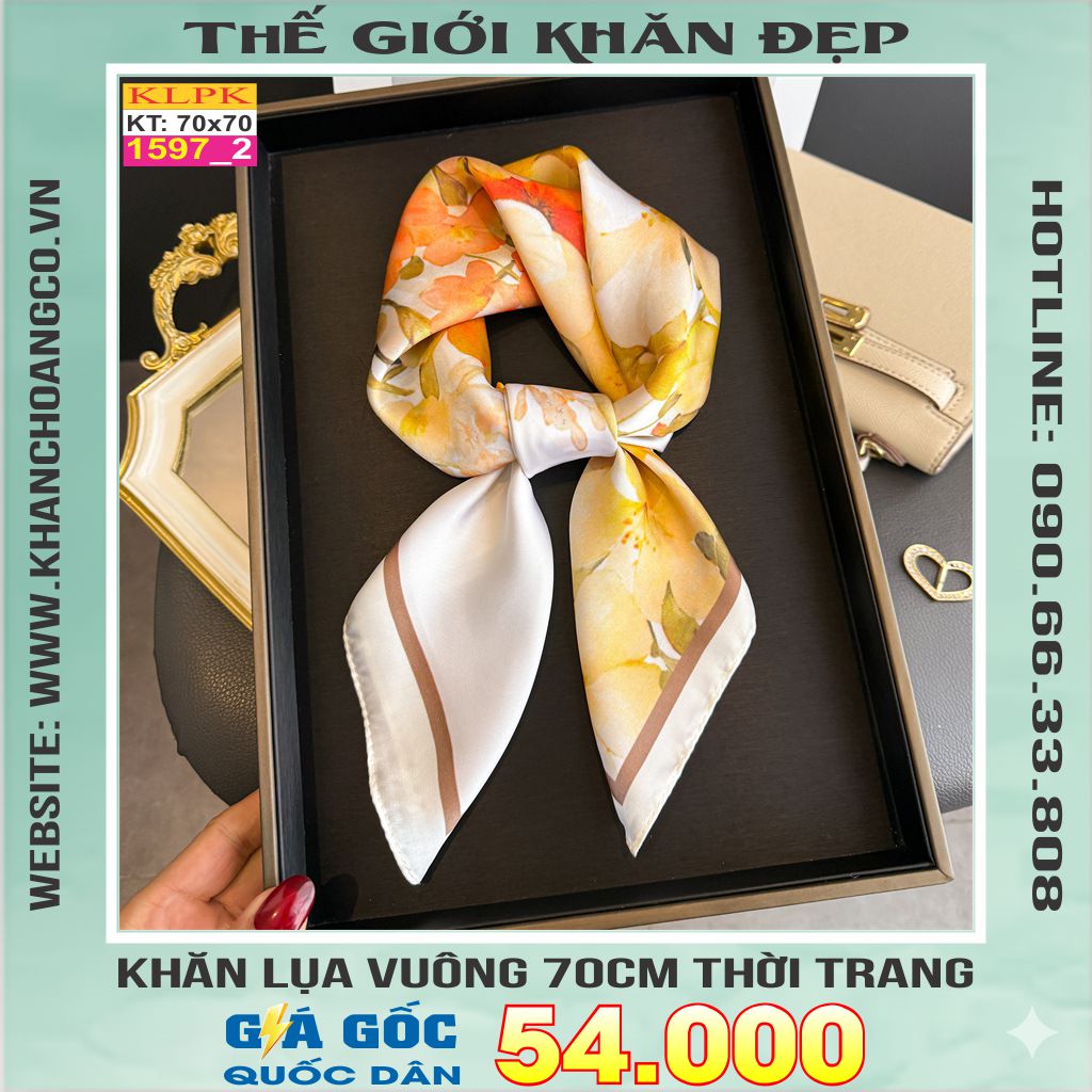 Khăn Phụ Kiện Lụa Vuông 70cm - Thế Giới Khăn Đẹp C1061_2