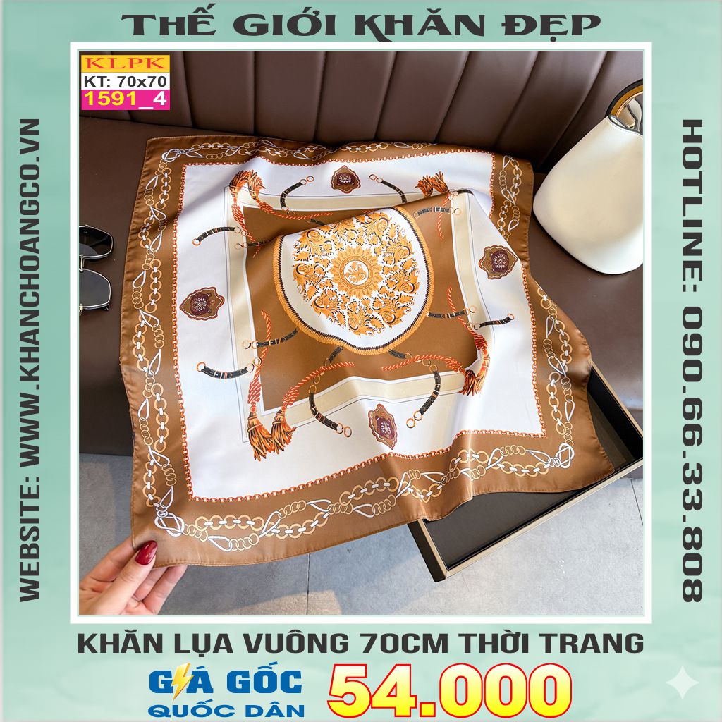 Khăn Phụ Kiện Lụa Vuông 70cm - Thế Giới Khăn Đẹp C1040_4