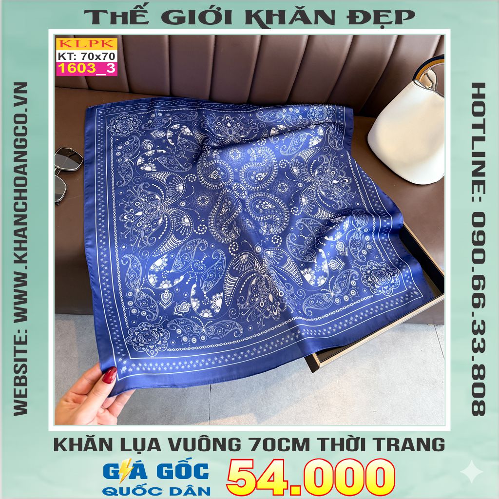 Khăn Phụ Kiện Lụa Vuông 70cm - Thế Giới Khăn Đẹp C1021_3