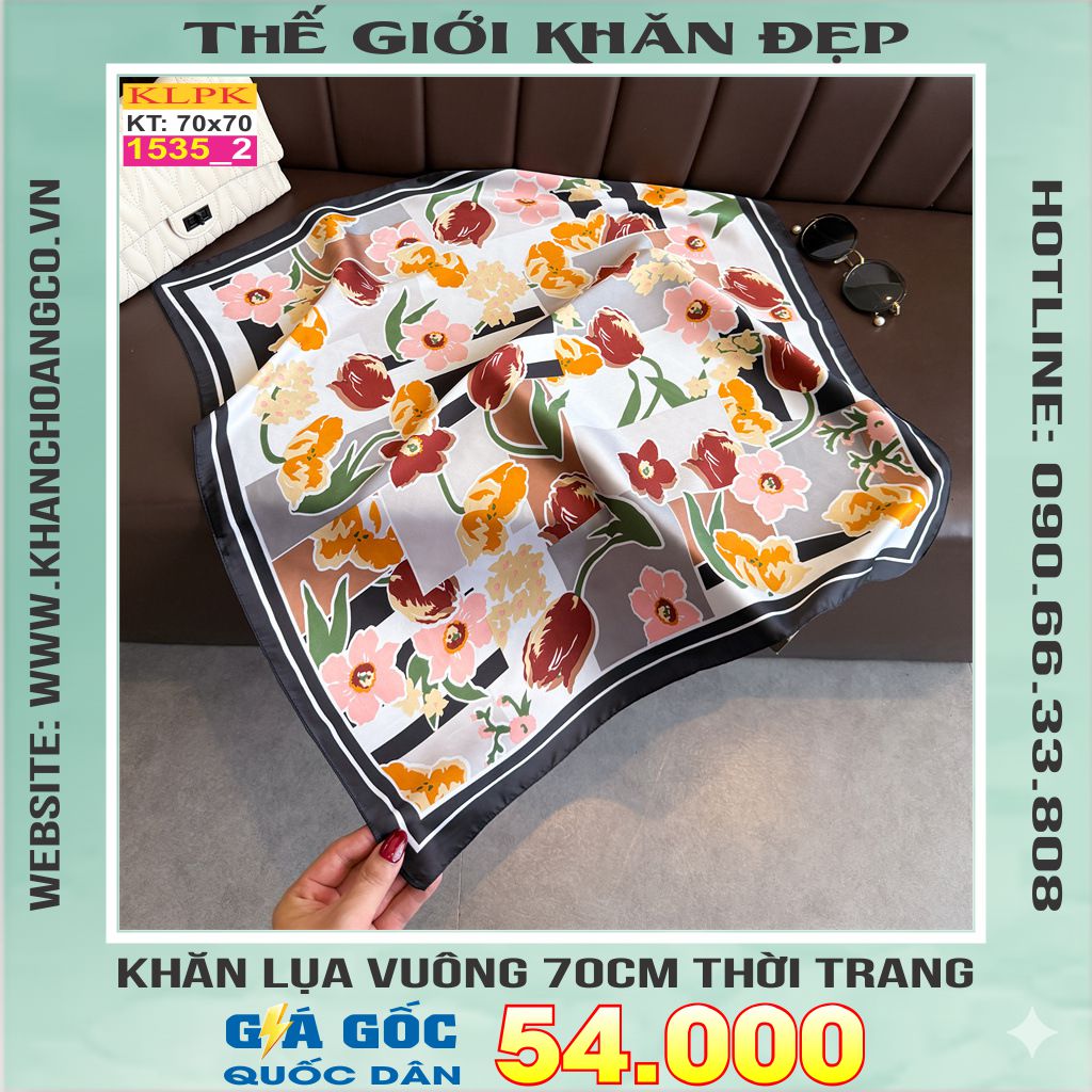 Khăn Phụ Kiện Lụa Vuông 70cm - Thế Giới Khăn Đẹp C1023_2