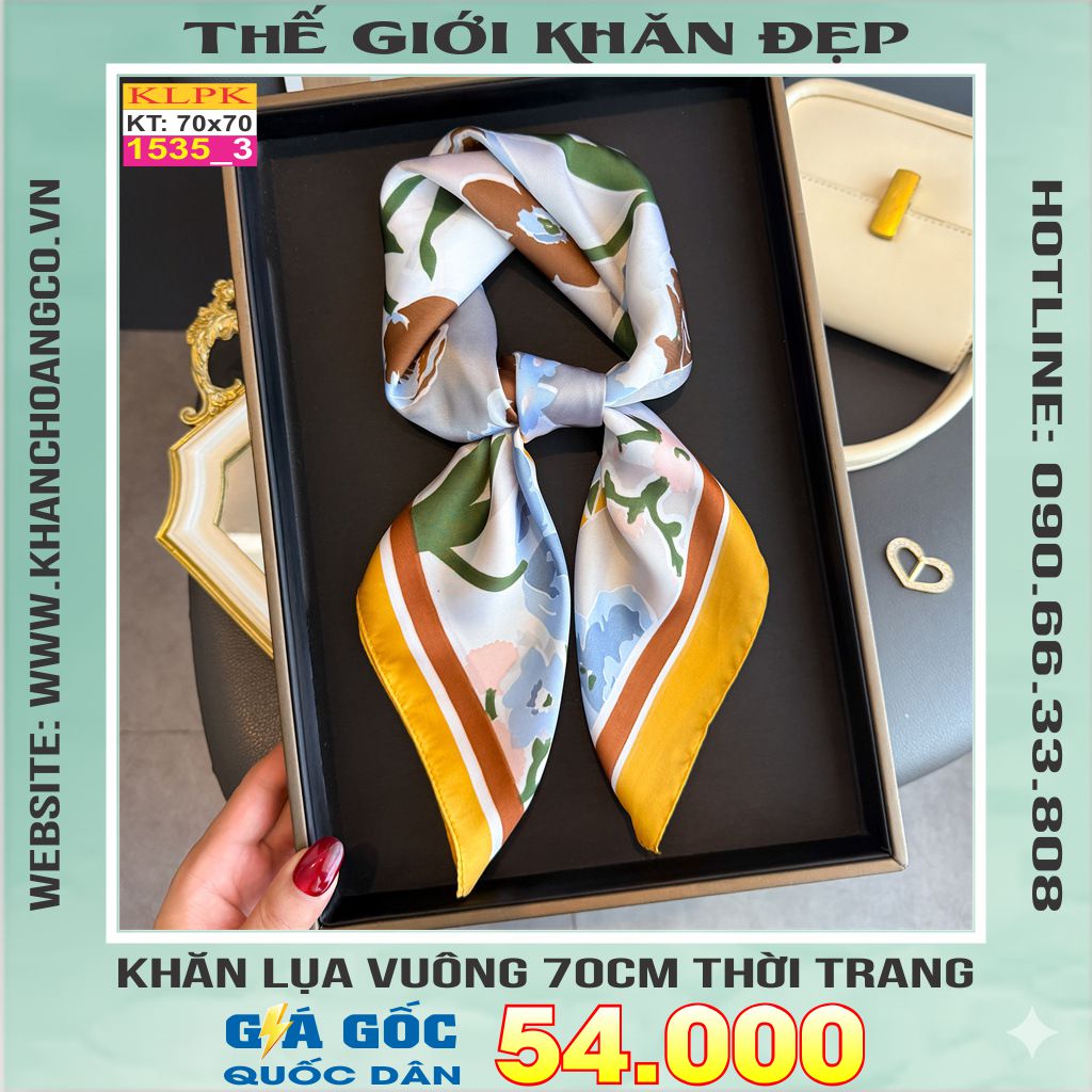 Khăn Phụ Kiện Lụa Vuông 70cm - Thế Giới Khăn Đẹp C1023_3