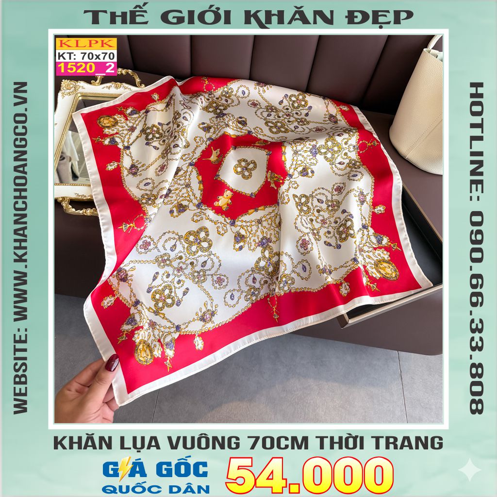 Khăn Phụ Kiện Lụa Vuông 70cm - Thế Giới Khăn Đẹp C1050_2
